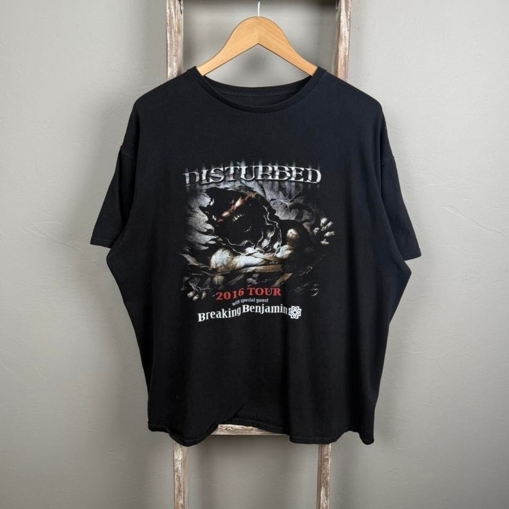 2016 Disturbed Breaking Benjamin Band Black Tour‎ Music T Shirt XL